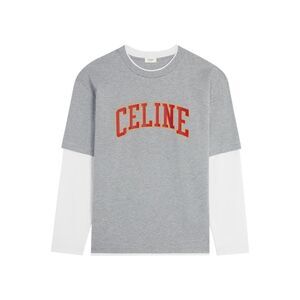 Celine Men Long-Sleeved Cotton Jersey T-Shirt